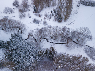 Image showing Aerial view of highland landscape