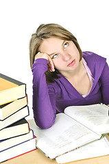 Image showing Teenage girl studying