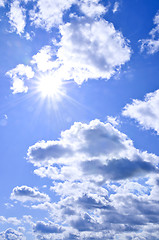 Image showing Blue sky shining sun