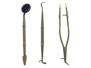 Image showing Vintage looking Dentist tools isolated