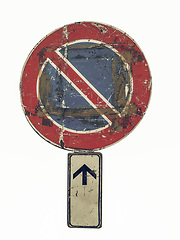 Image showing Vintage looking No parking sign isolated