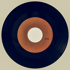 Image showing Vintage looking Vinyl record isolated