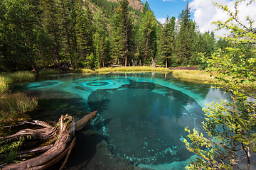 Image showing Geyser lake with thermal springs