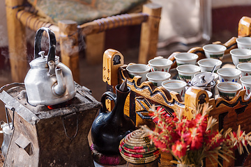 Image showing place with cups of Ethiopian coffee