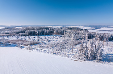 Image showing Aerial view of highland landscape