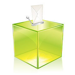 Image showing Green ballot box