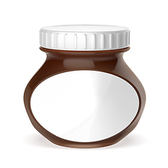 Image showing Glass jar with chocolate cream