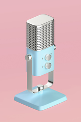 Image showing Microphone on pink background
