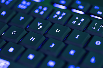 Image showing Closeup of laptop or desktop computer keyboard