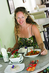 Image showing Woman dining