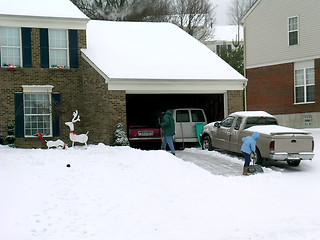 Image showing Winter Snow Shoveling