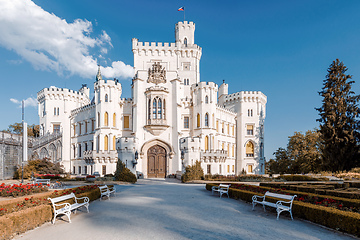 Image showing Famous white castle Hluboka nad Vltavou