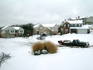 Image showing Winter Snow Plowing and Shoveling