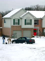 Image showing Winter Snow Shoveling