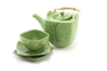 Image showing Chinese teapot and cup