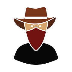 Image showing Cowboy With A Scarf On Face Icon