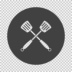 Image showing Crossed Frying Spatula