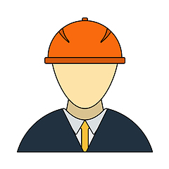 Image showing Icon Of Construction Worker Head In Helmet