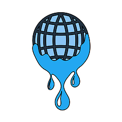 Image showing Planet With Flowing Down Water Icon