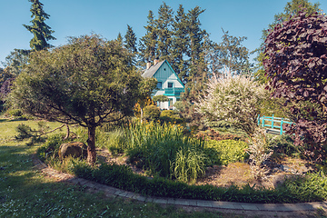 Image showing Beautiful house in spring garden