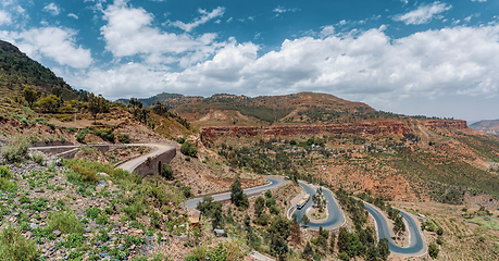 Image showing winding road in Semien, Simien Mountains, Ethiopia