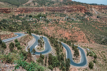 Image showing winding road in Semien, Simien Mountains, Ethiopia