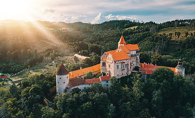 Image showing historical medieval castle Pernstejn, Czech Republic