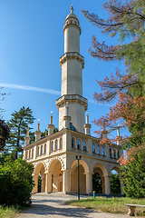 Image showing Minaret in Valtice Lednice area, Czech Republic