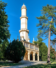 Image showing Minaret in Valtice Lednice area, Czech Republic