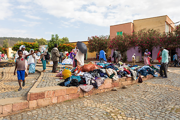 Image showing tigray people in center of of Aksum, Ethiopia Africa