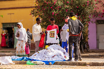 Image showing tigray people in center of of Aksum, Ethiopia Africa