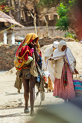 Image showing Women return from the morning Mass, Aksum Ethiopia, Africa