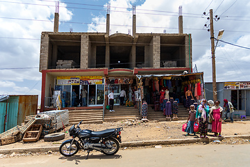 Image showing tigray people in center of of Aksum, Ethiopia Africa