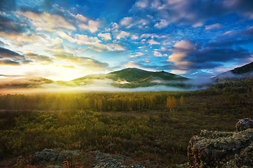 Image showing Sunrise in Altai mountains