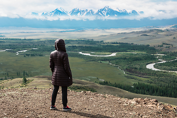 Image showing Woman in the mountain