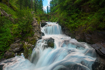 Image showing Waterfall in green forest