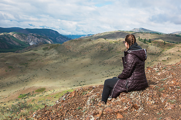 Image showing Woman in the mountain