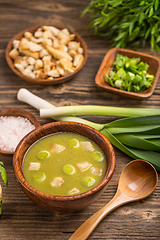 Image showing Leek soup in a bowl