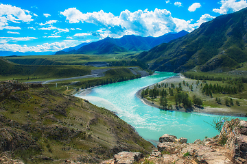 Image showing The confluence of two rivers