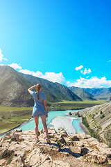 Image showing Woman taking selfie on mobile phone