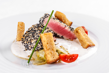 Image showing Roasted tuna steaks