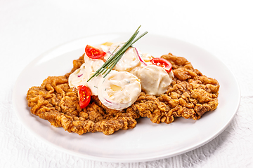 Image showing Large wiener schnitzel