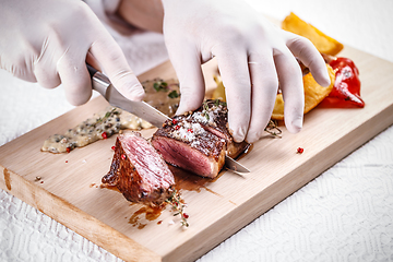 Image showing Chef in restaurant kitchen