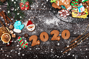 Image showing Different ginger cookies 2020 year