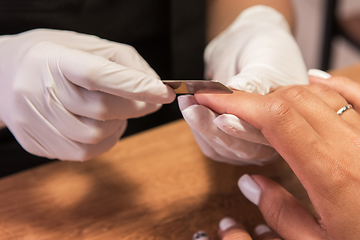 Image showing Woman in a nail salon