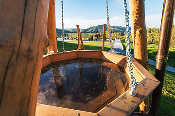 Image showing Bathing, spa and relax in the mountain