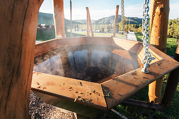 Image showing Bathing, spa and relax in the mountain