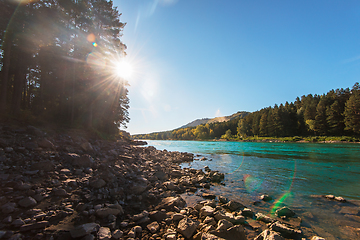 Image showing Katun river, in the autumn Altai mountains