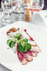 Image showing Sugar-cured smoked goose breast