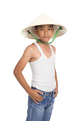 Image showing young asian kid with hat